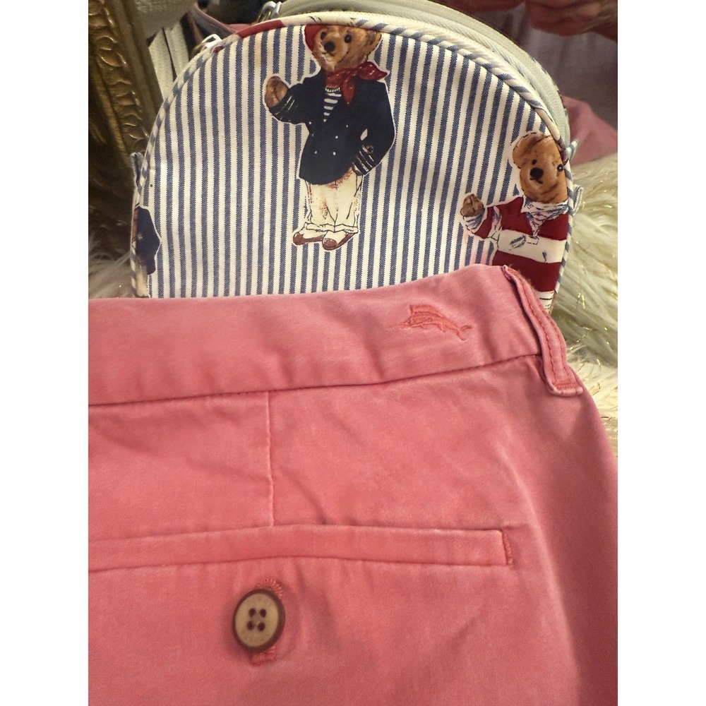 Tommy Bahama Borocay Coral Pink Chino Pants 34x32 Straight Prep Luxury - Picture 8 of 16